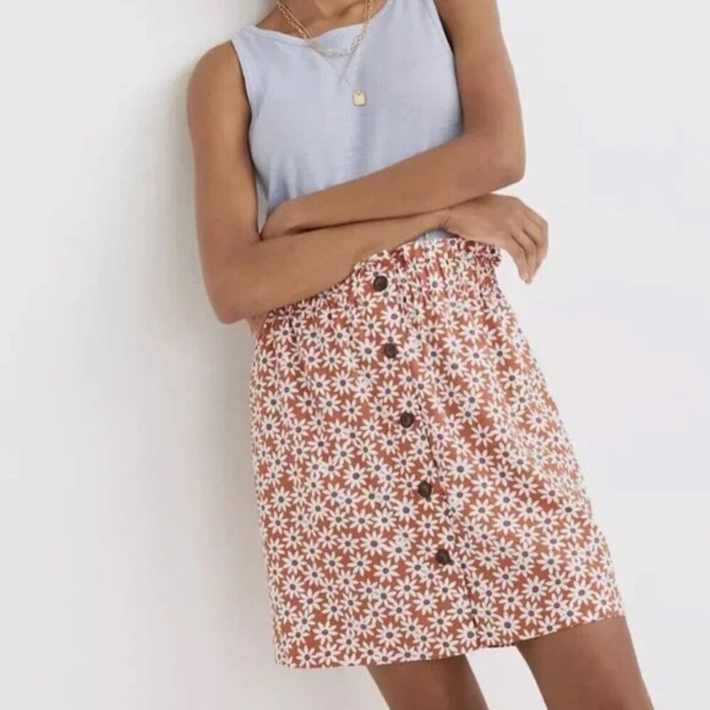 Madewell Button-Front Mini Skirt